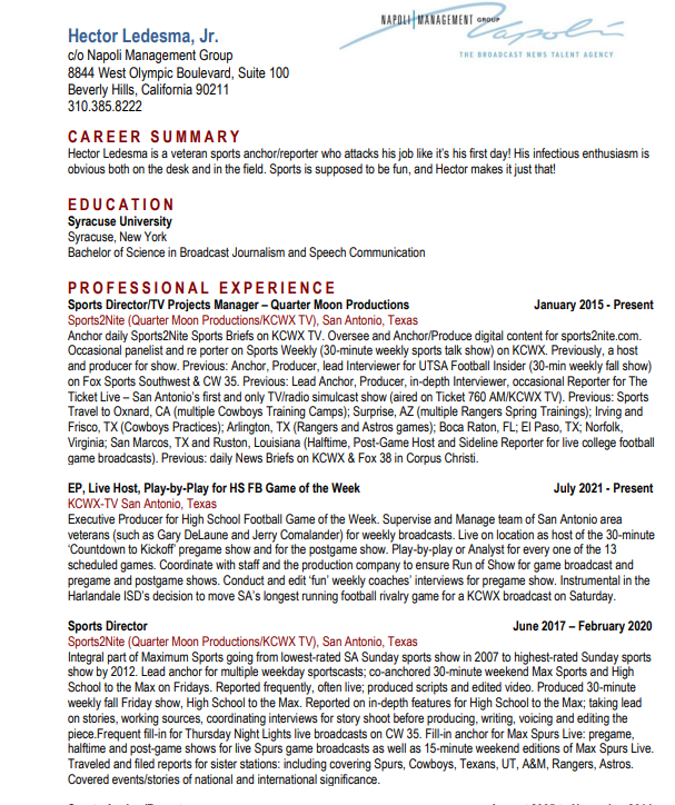 Hector Ledesma - Resume