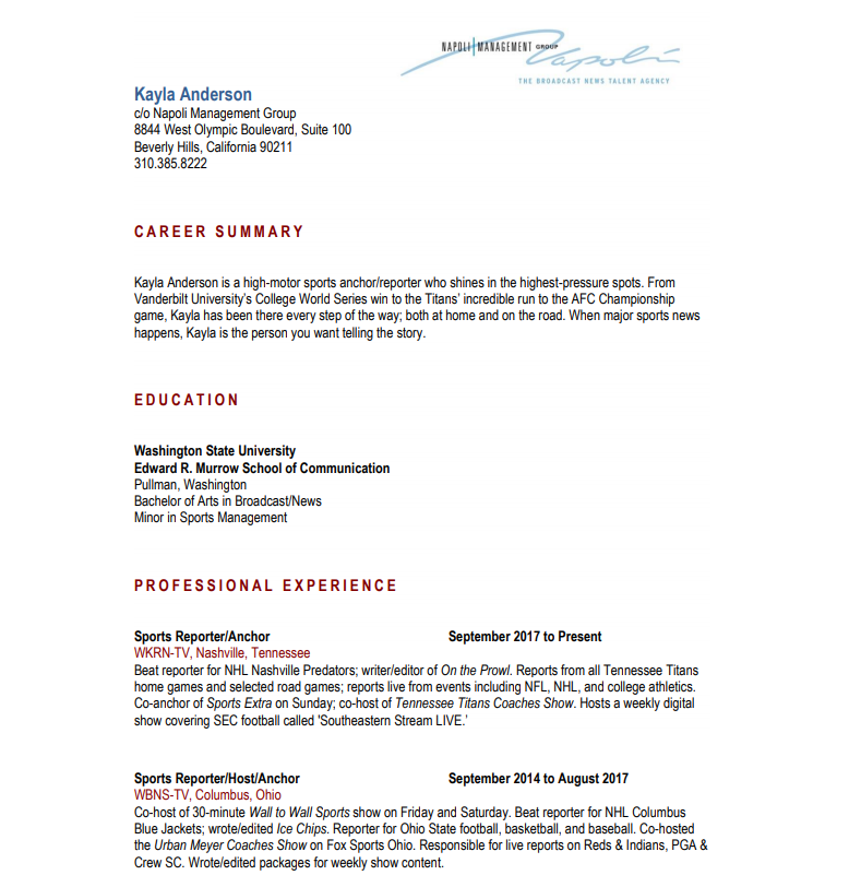 Kayla Anderson - Resume