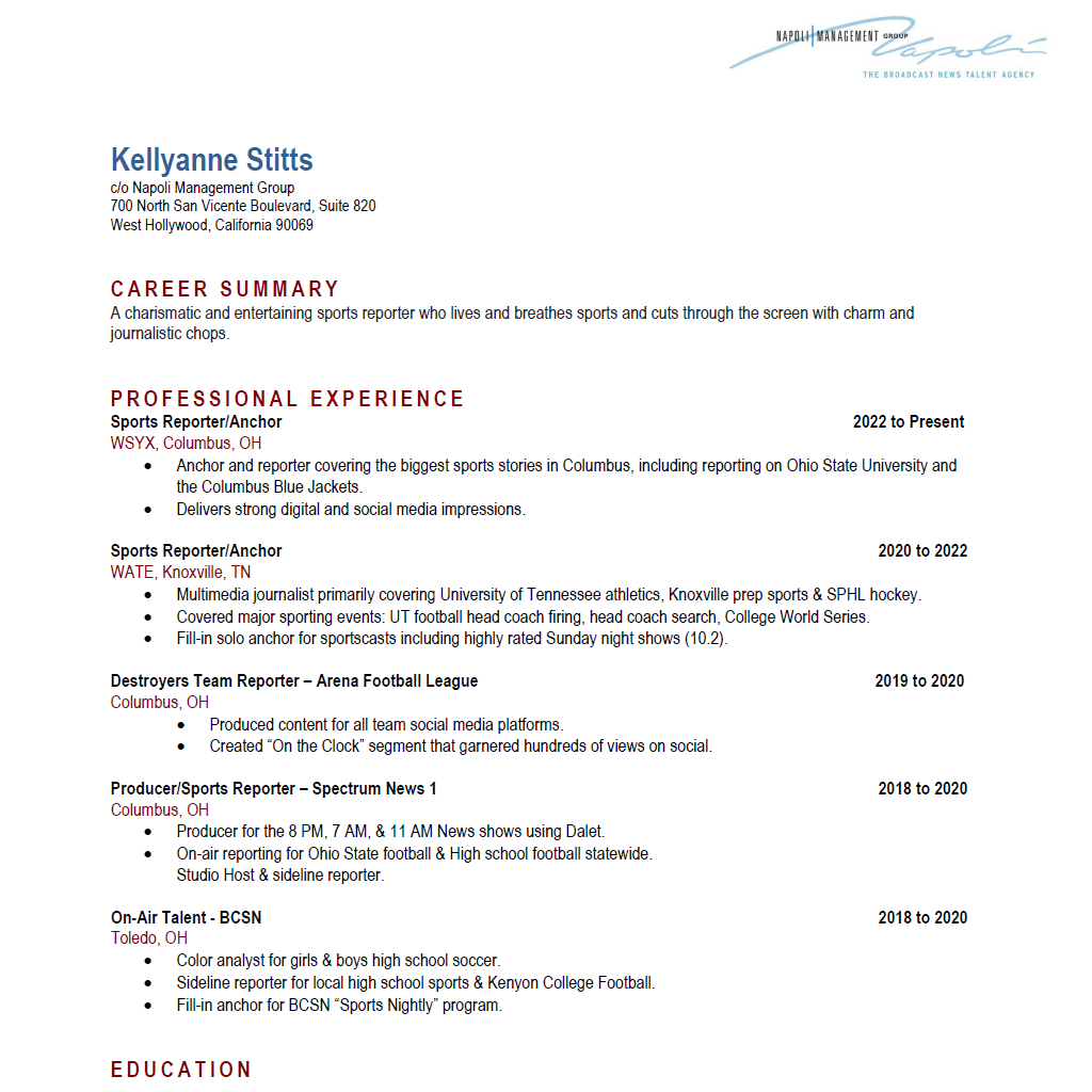 Kellyanne Stitts Resume