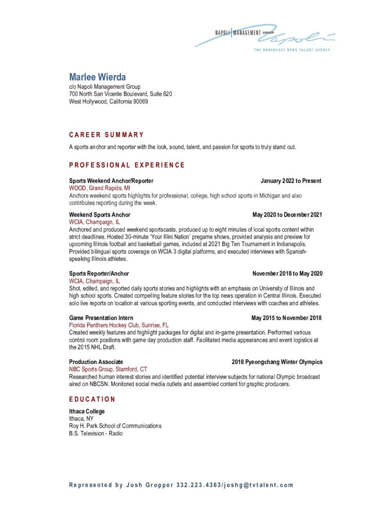Marlee Wierda Resume