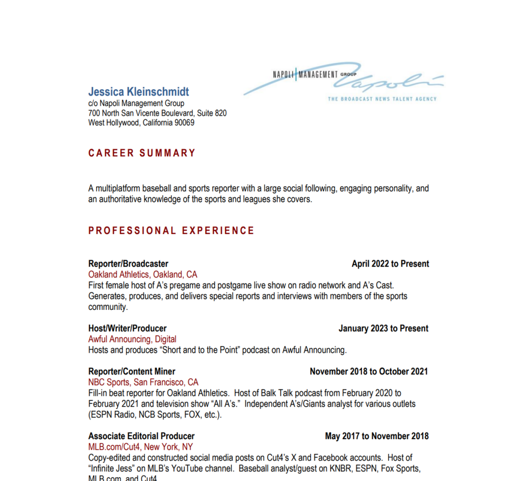 Jessica Kleinschmidt - Resume