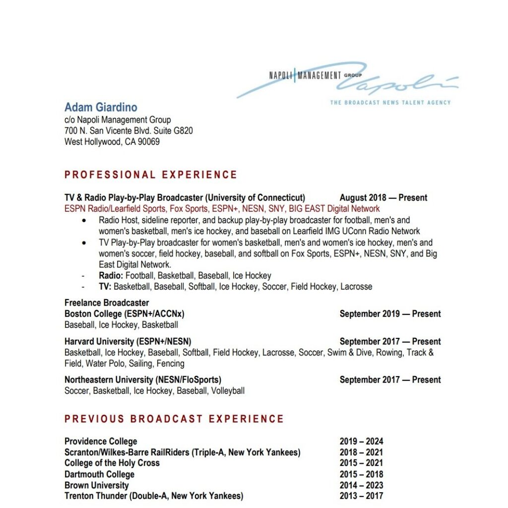 Adam Giardino - Resume