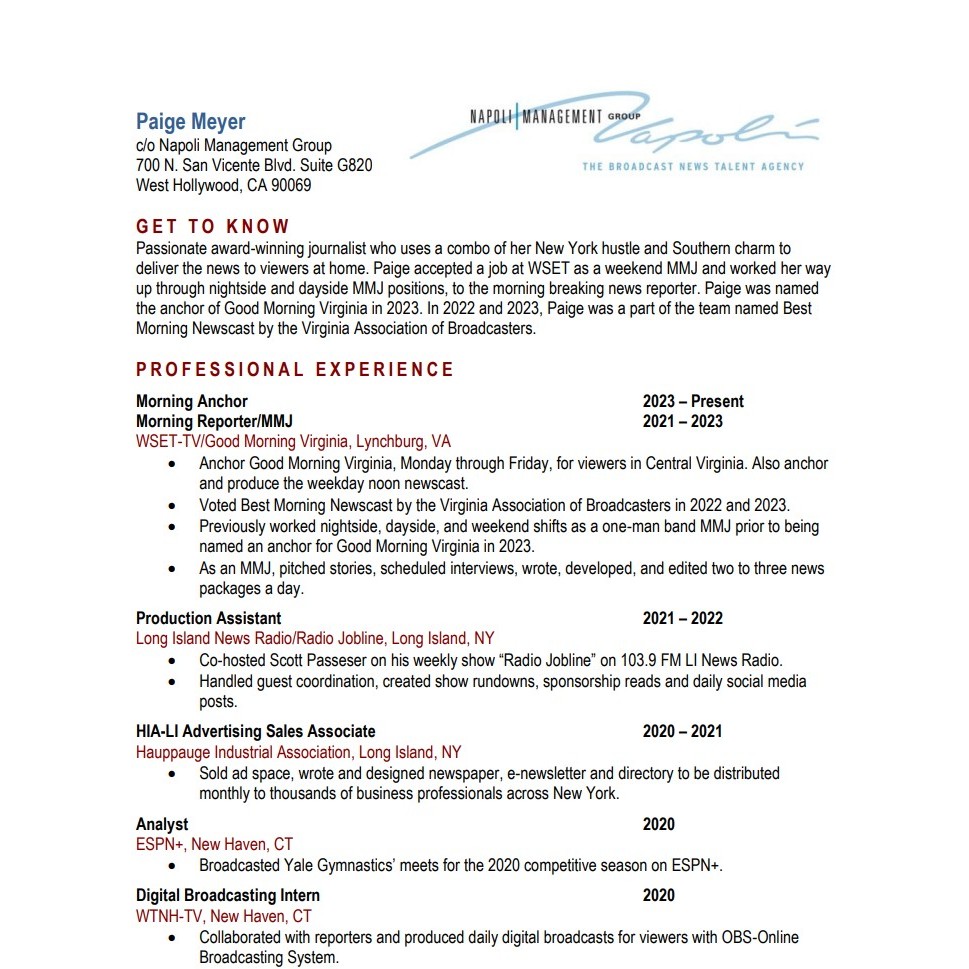 Paige Meyer - Resume